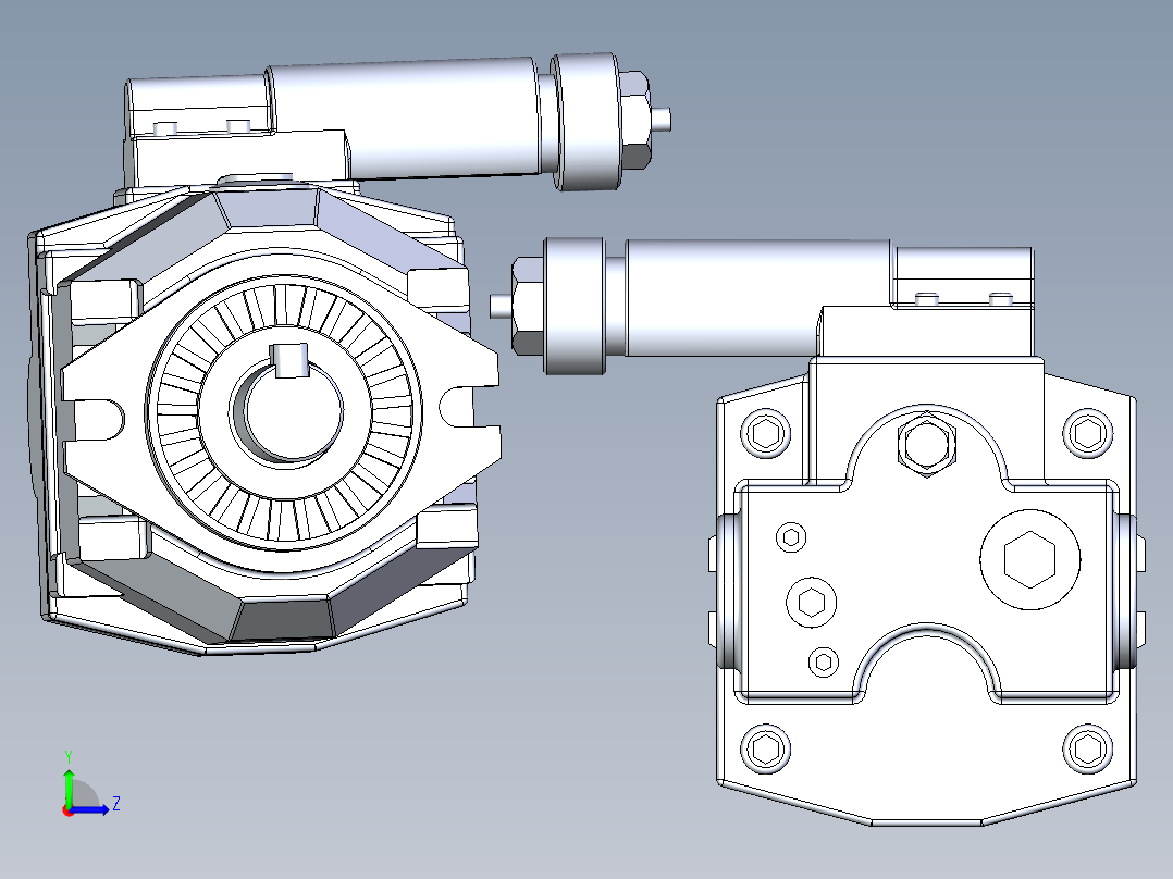 AR变量柱塞泵3D模型左视图