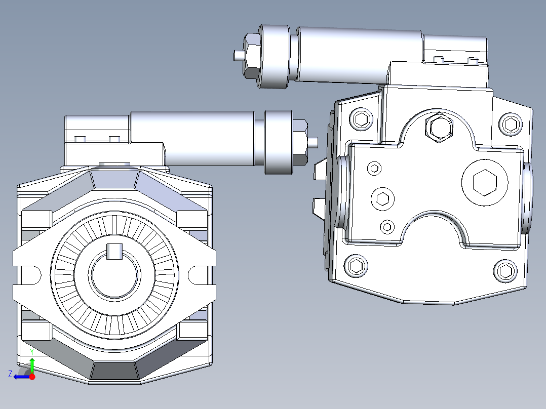 AR变量柱塞泵3D模型右视图