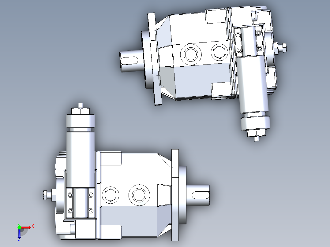 AR变量柱塞泵3D模型俯视图
