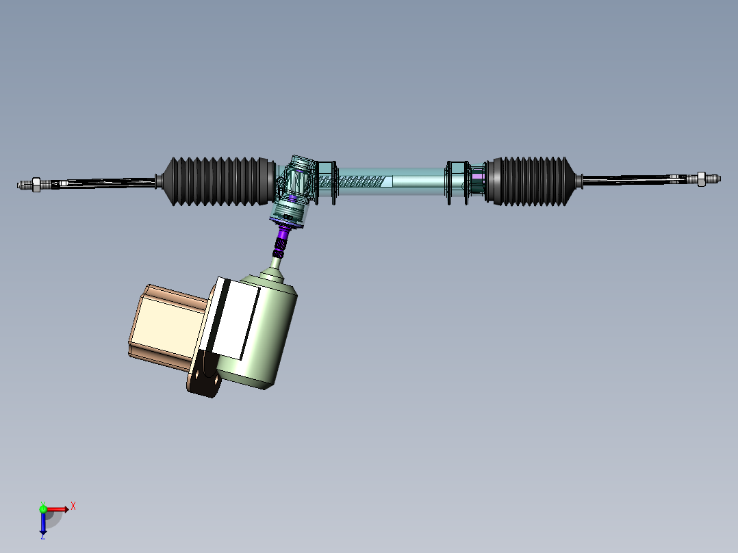 汽车转向器俯视图