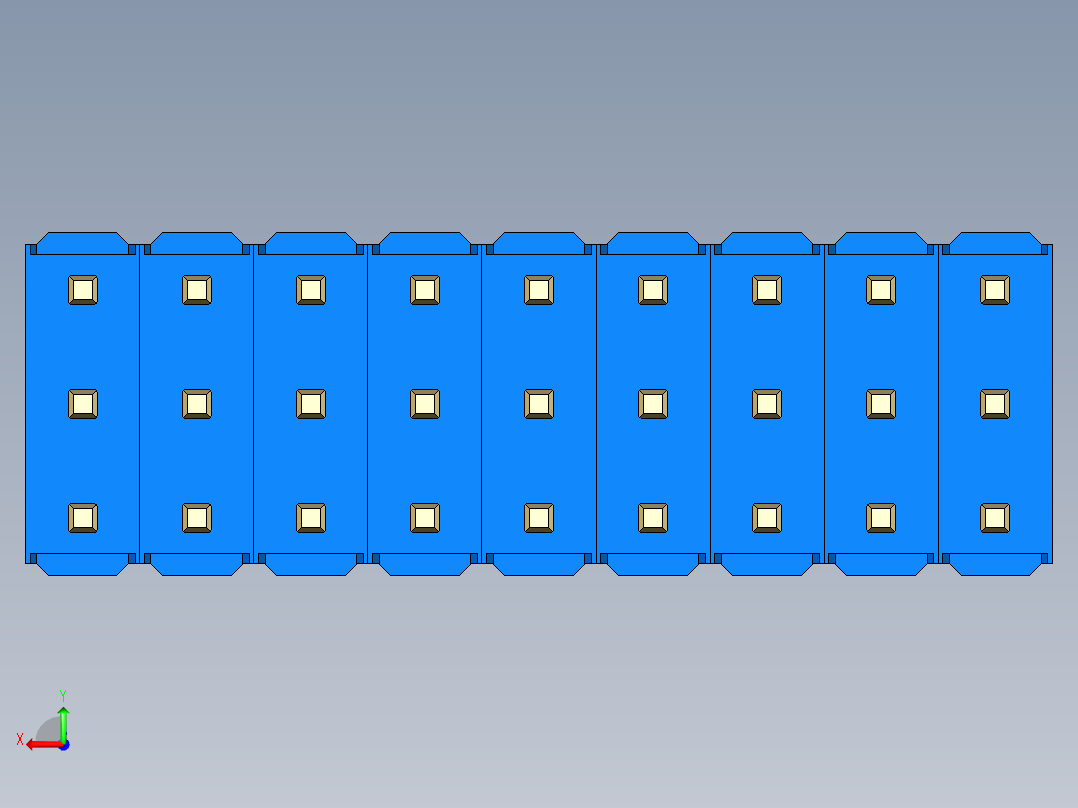 彩色公头100mil（2.54mm）系列-DS1021_blue_3x09p_100mil_Type5_rev1.0后视图