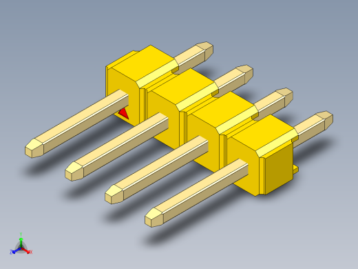 彩色公头100mil（2.54mm）系列-DS1021_yellow_1x04p_100mil_Type1_rev1.0