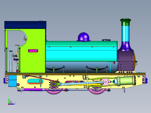 工业革命时代蒸汽火车左视缩略图