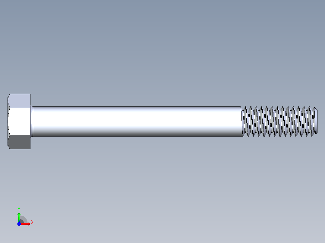 UNC 六角螺栓-Hex Bolt 0.3125-18 x 3前视图