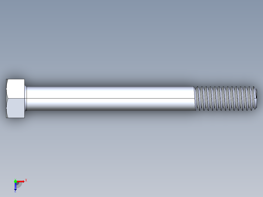 UNC 六角螺栓-Hex Bolt 0.3125-18 x 3俯视图