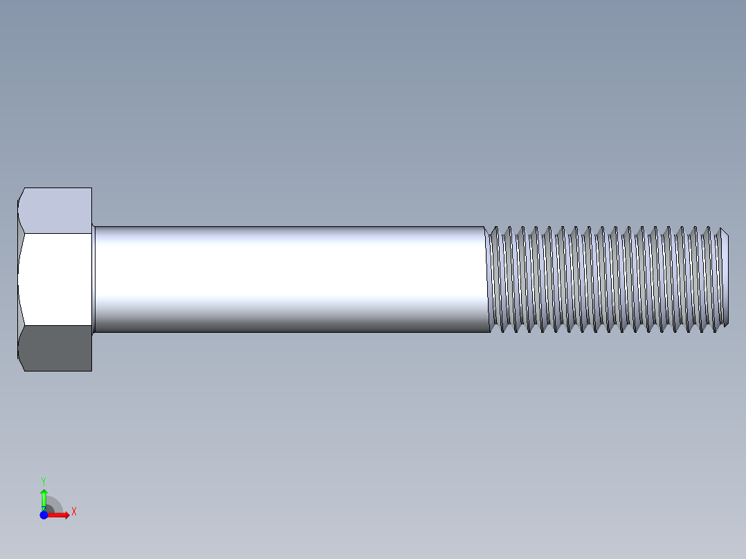 UNC 六角螺栓-Hex Bolt 1.000-8 x 6.STEP前视图