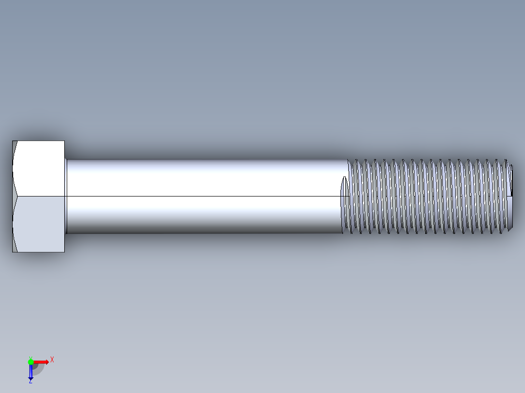 UNC 六角螺栓-Hex Bolt 1.000-8 x 6.STEP俯视图