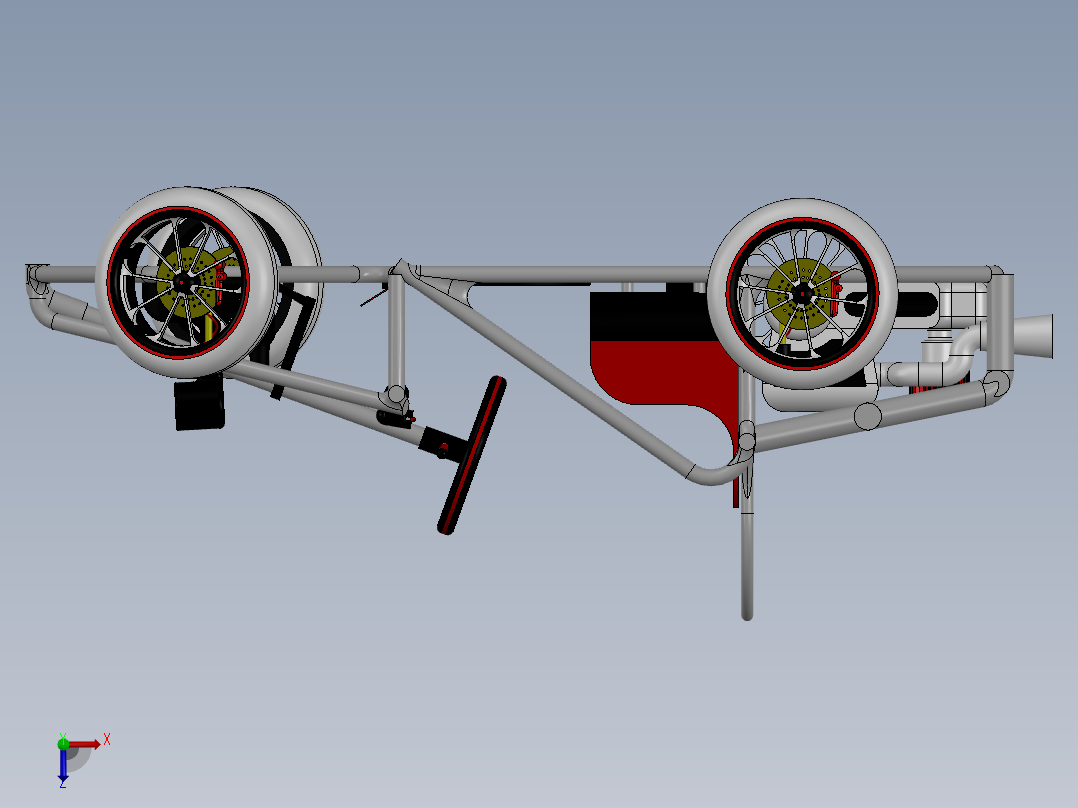 465赛车车架SW设计俯视图
