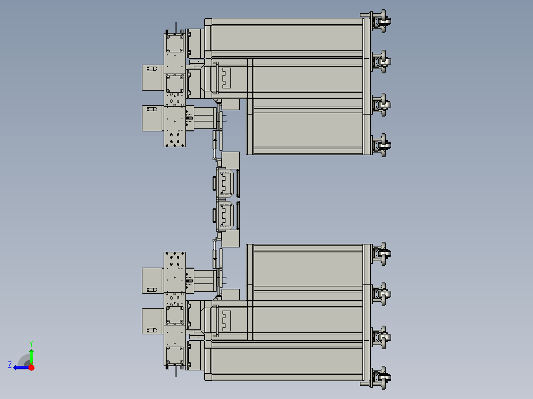 快板成形压力机右视图