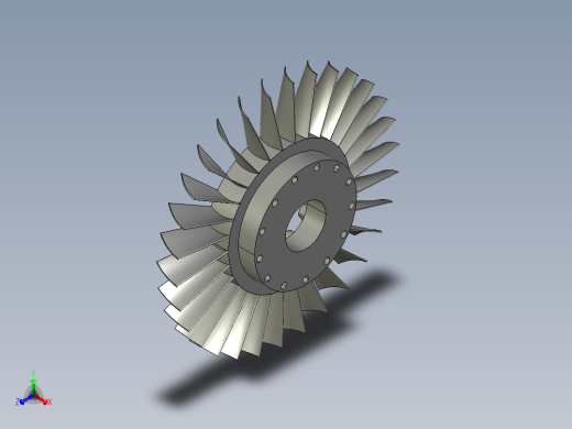 气轮机整体叶盘---模型格式为 sw stp