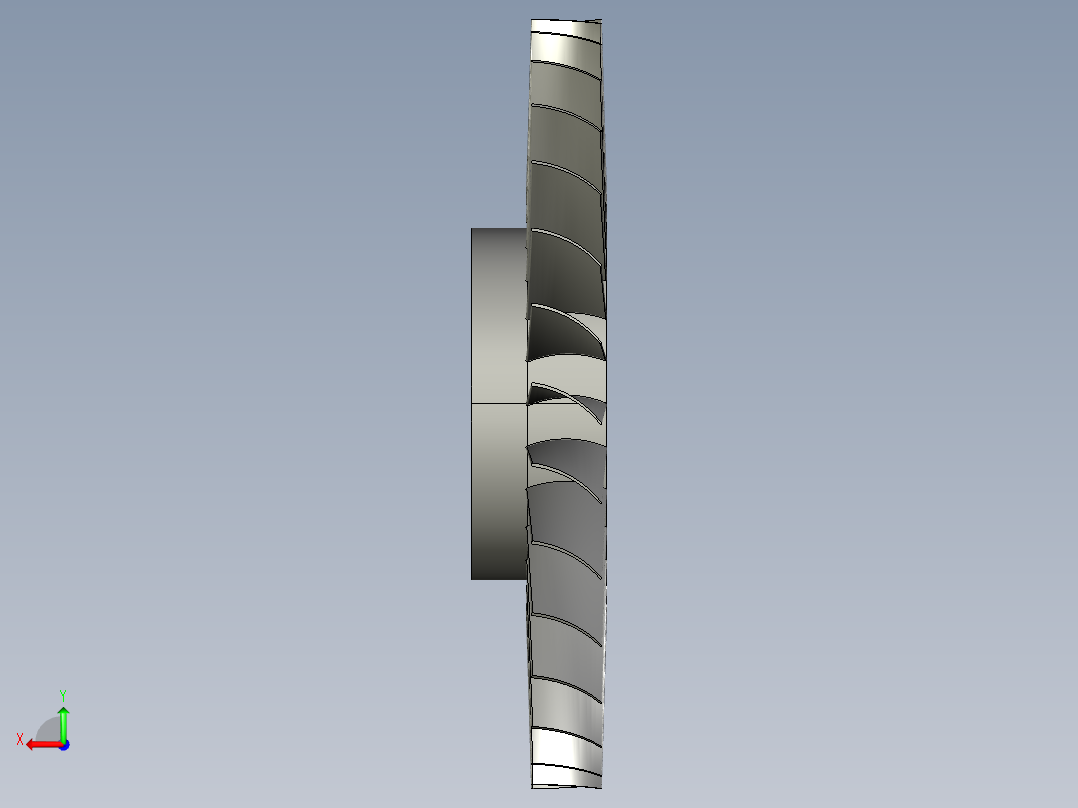 气轮机整体叶盘---模型格式为 sw stp后视图