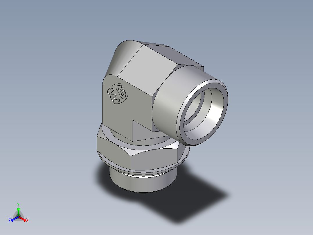 卡套式工业通用硬管接头EO_Adjustable_Locknut_elbow_WEE25SROMDCF主视图