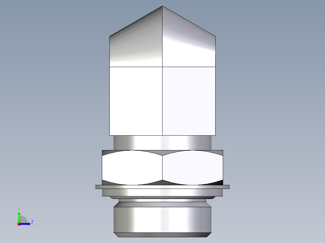 卡套式工业通用硬管接头EO_Adjustable_Locknut_elbow_WEE25SROMDCF左视图