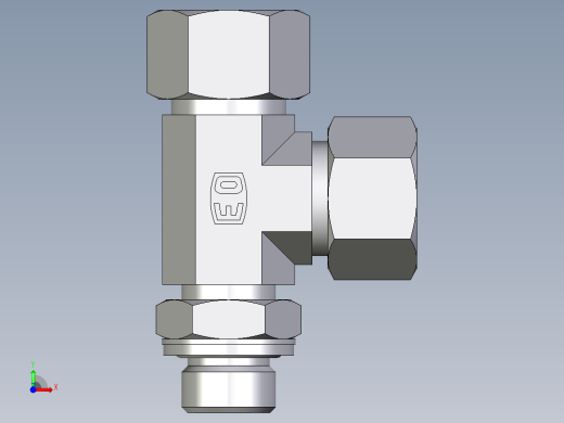 卡套式工业通用硬管接头EO_Adjustable_locknut_run_tee_LEE15LMCF前视缩略图