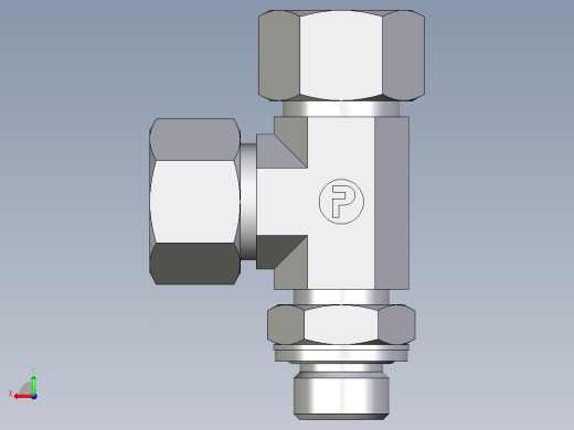 卡套式工业通用硬管接头EO_Adjustable_locknut_run_tee_LEE15LMCF后视缩略图