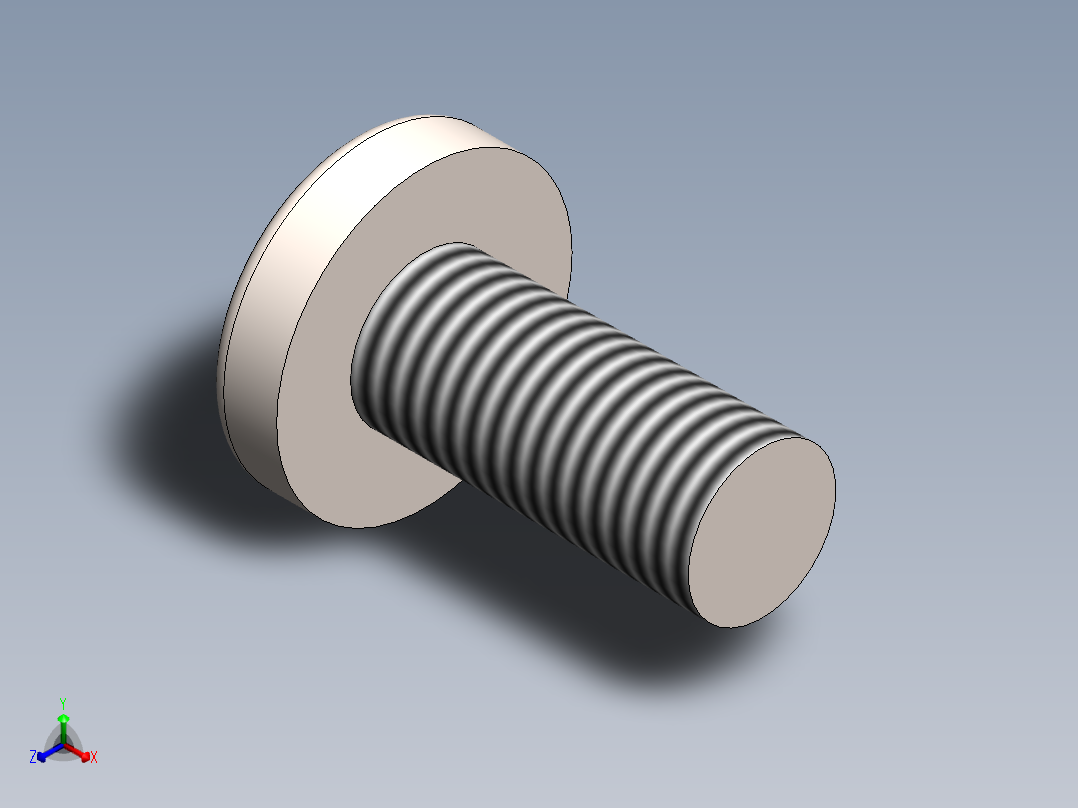螺丝 M3.5 十字盘头-M3.5 x 8 Screw head.SLDPRT正等轴测图