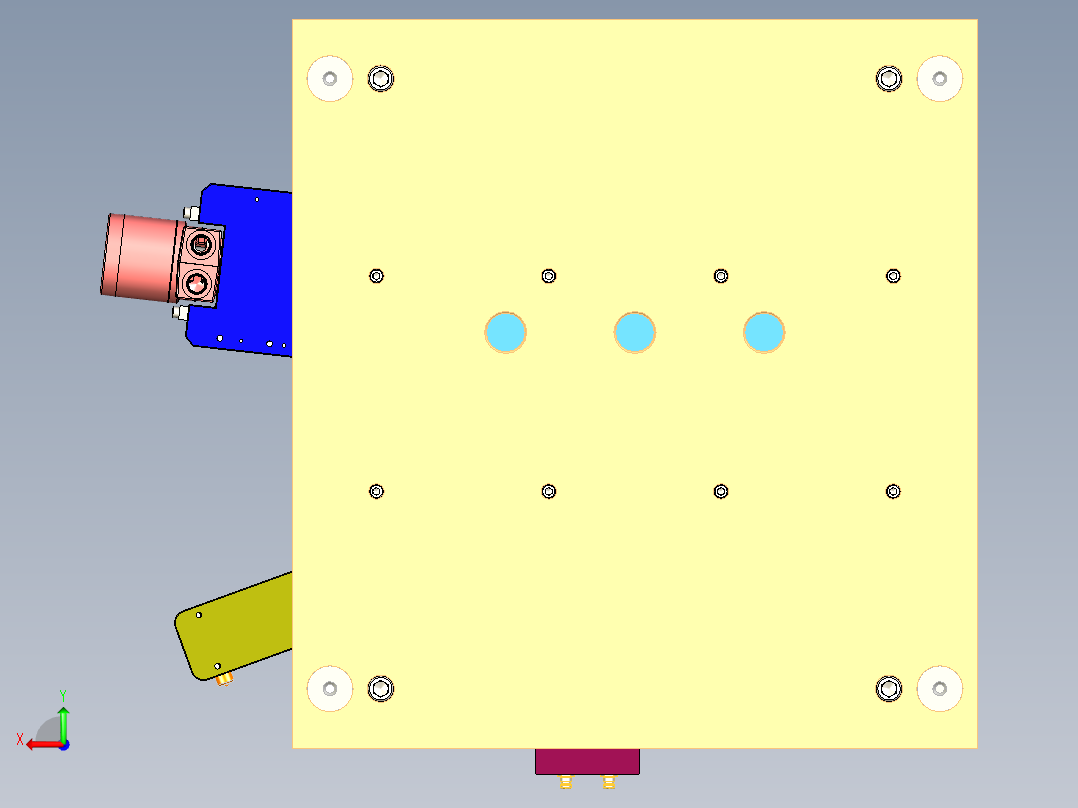 管件注射模具3D模型图纸 X_T格式后视图