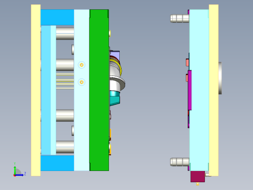 管件注射模具3D模型图纸 X_T格式左视缩略图