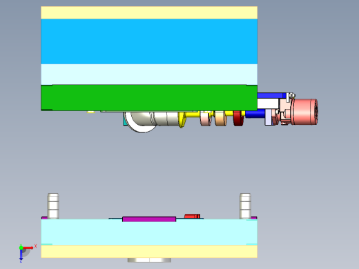 管件注射模具3D模型图纸 X_T格式俯视缩略图