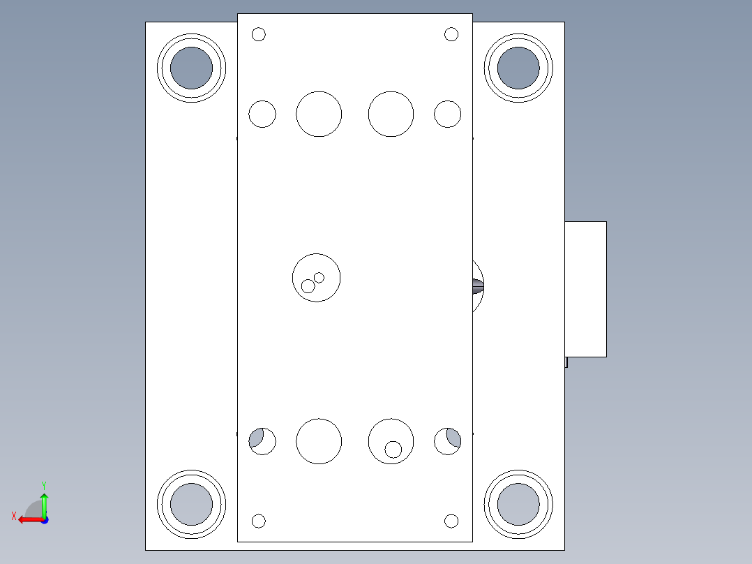 订书机卡片注塑模具设计后视图