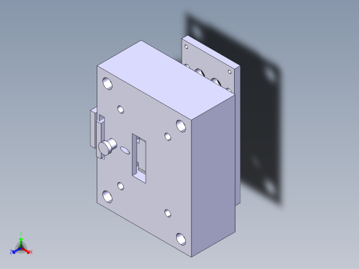 订书机卡片注塑模具设计正等轴测缩略图