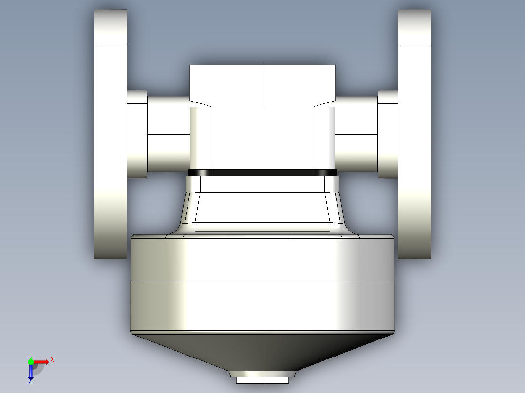 8DKMOAFCP NO-DA 气动隔膜阀、常开型双作用，固定法兰，钻孔ANSI B16.5条款150 # FF。面对面根据EN 558-1 PVDF俯视图