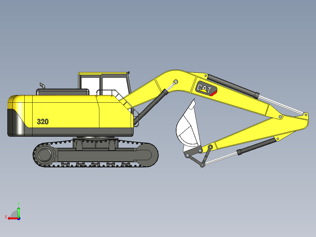Pelleteuse 卡特彼勒挖掘机320 CAT后视图