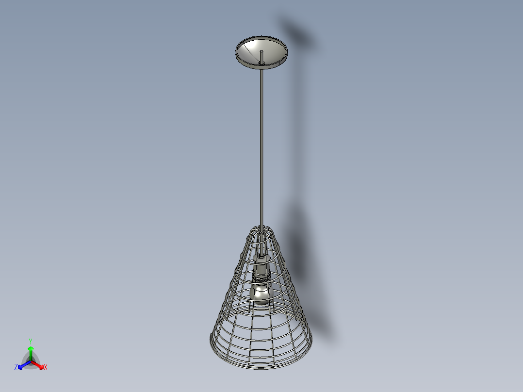 复古吊灯8正等轴测图