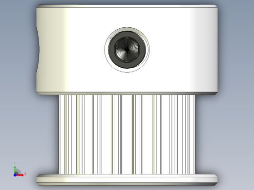 2GT滑轮，BF型，20齿，外径16毫米；6mm和10mm皮带宽度；5毫米、6毫米和8毫米孔径。M4在模型中安装螺丝前视缩略图