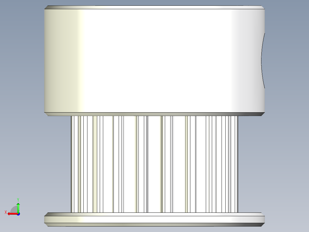 2GT滑轮，BF型，20齿，外径16毫米；6mm和10mm皮带宽度；5毫米、6毫米和8毫米孔径。M4在模型中安装螺丝后视图