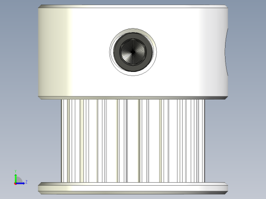 2GT滑轮，BF型，20齿，外径16毫米；6mm和10mm皮带宽度；5毫米、6毫米和8毫米孔径。M4在模型中安装螺丝左视缩略图