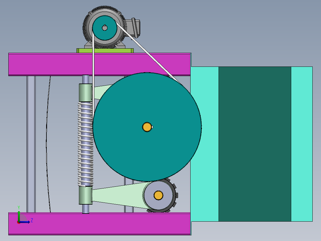 Q381-玉米剥皮机的设计【三维SolidWorks】左视图