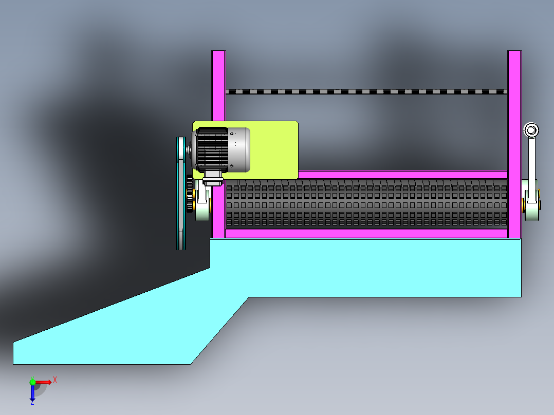 Q381-玉米剥皮机的设计【三维SolidWorks】俯视图