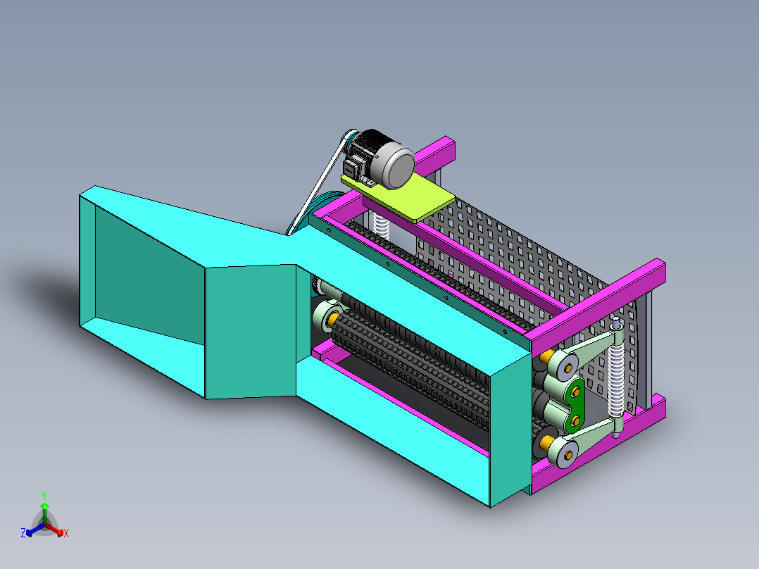 Q381-玉米剥皮机的设计【三维SolidWorks】正等轴测图