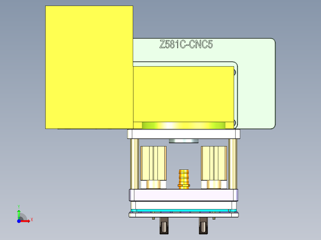 Z581C笔记本CNC工装夹具三维模型-CNC5-0916前视图