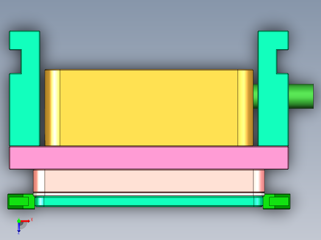AT1-CNC5笔记本CNC工装夹具三维模型俯视图