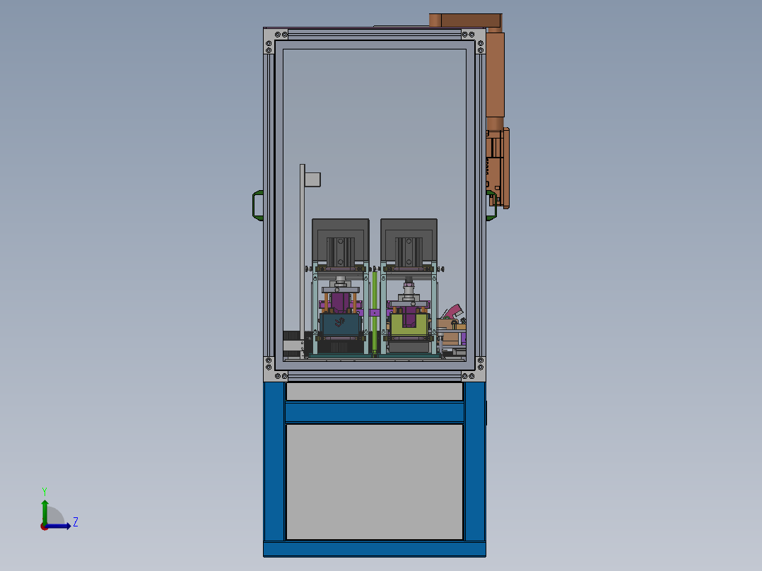 车门密封条内水切定长裁断机（sw18可编辑+cad+bom）左视图