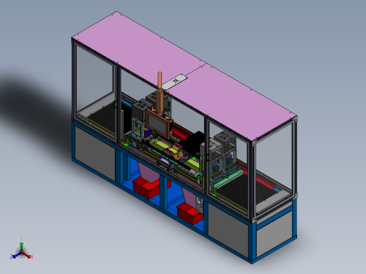 车门密封条内水切定长裁断机（sw18可编辑+cad+bom）正等轴测缩略图