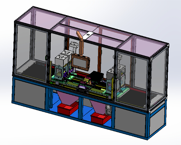 车门密封条内水切定长裁断机（sw18可编辑+cad+bom）