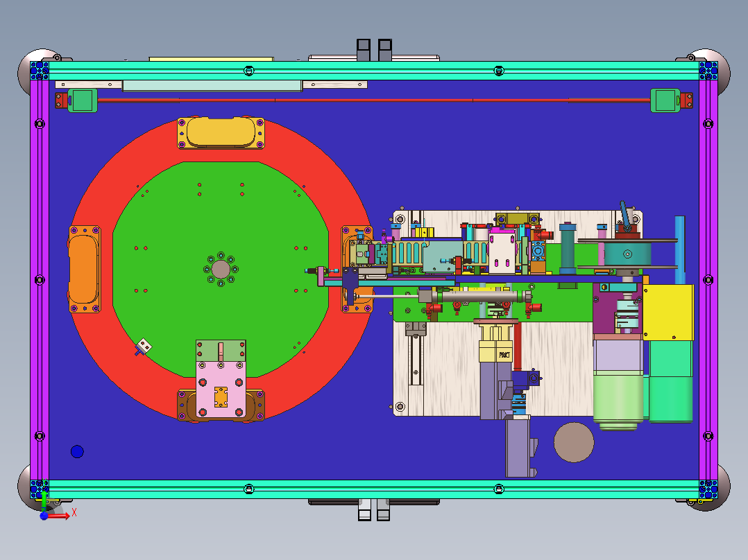 自动贴标设备（sw18可编辑+工程图+bom）前视图
