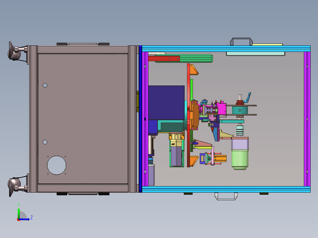 自动贴标设备（sw18可编辑+工程图+bom）左视图