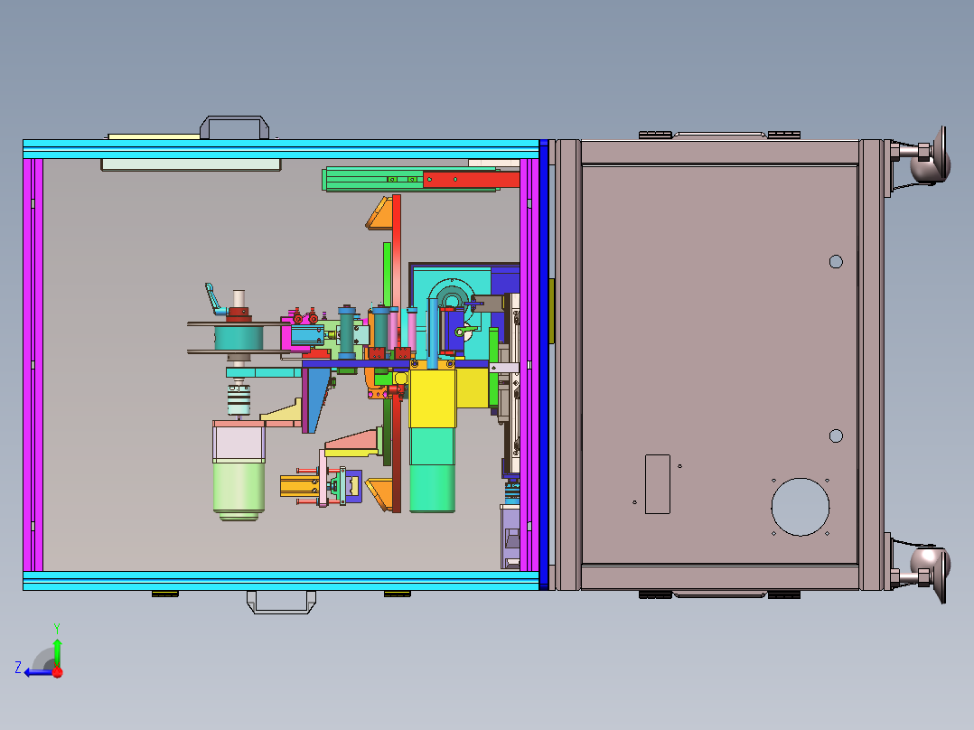 自动贴标设备（sw18可编辑+工程图+bom）右视图