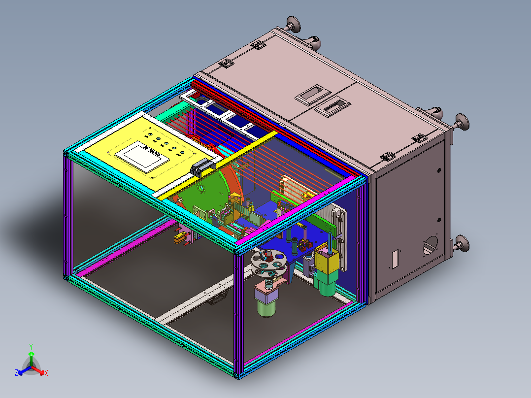 自动贴标设备（sw18可编辑+工程图+bom）正等轴测图