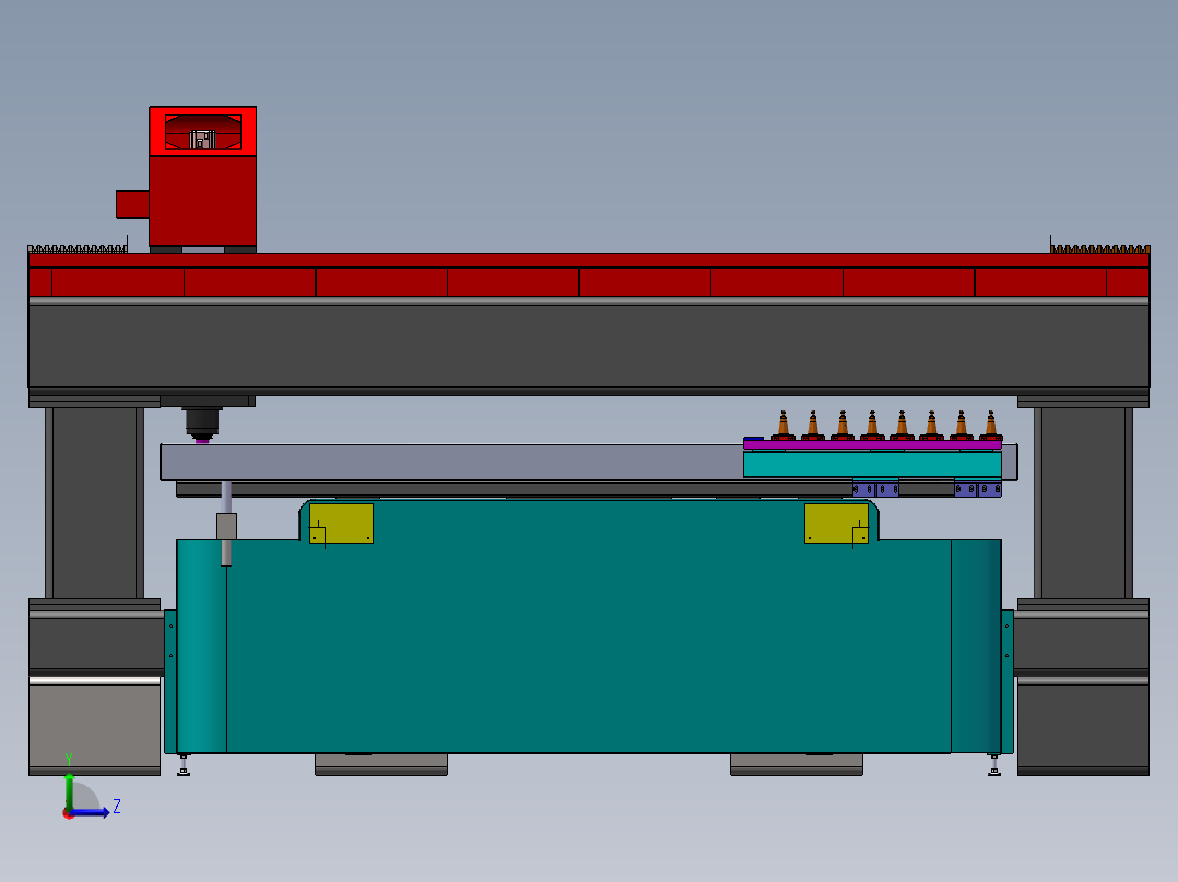 2513铝板雕刻机三维solidworks建模及工程图左视图