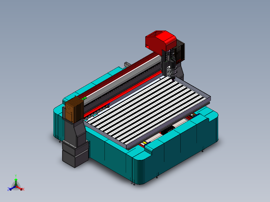 2513铝板雕刻机三维solidworks建模及工程图正等轴测图