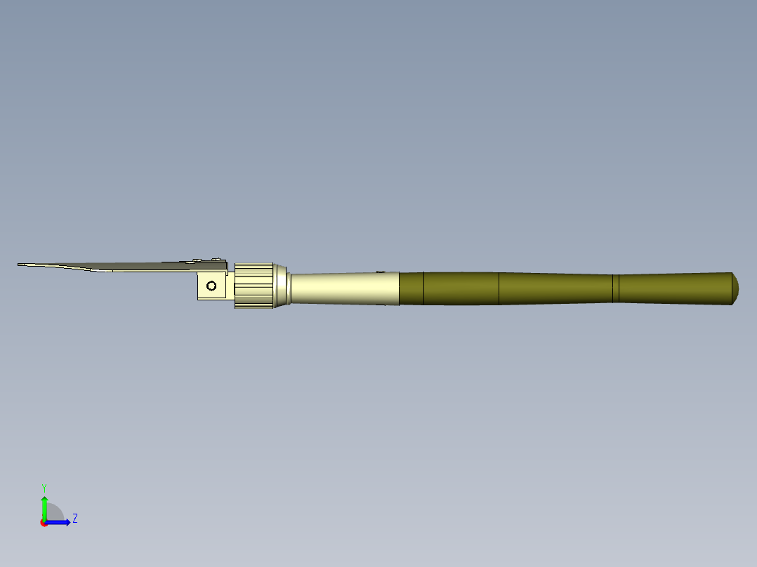 A2005275-美国M-1943挖壕工具军用铲子左视图