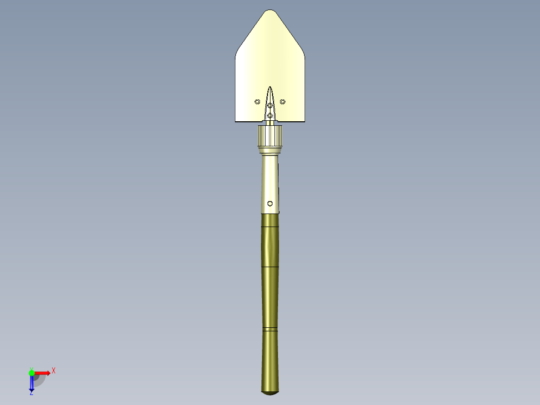 A2005275-美国M-1943挖壕工具军用铲子俯视图