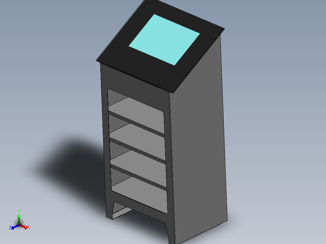 控制台 操作台check-in-stand-with-computer-模型格式为 sw