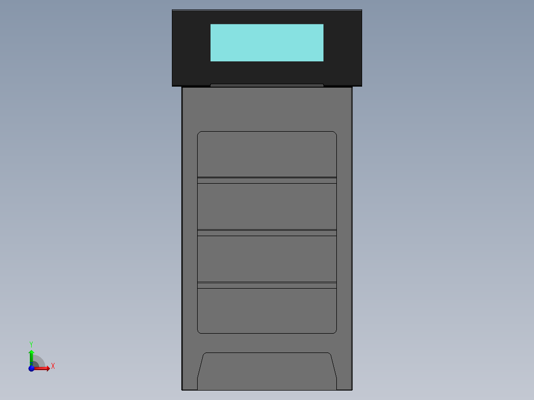 控制台 操作台check-in-stand-with-computer-模型格式为 sw前视图