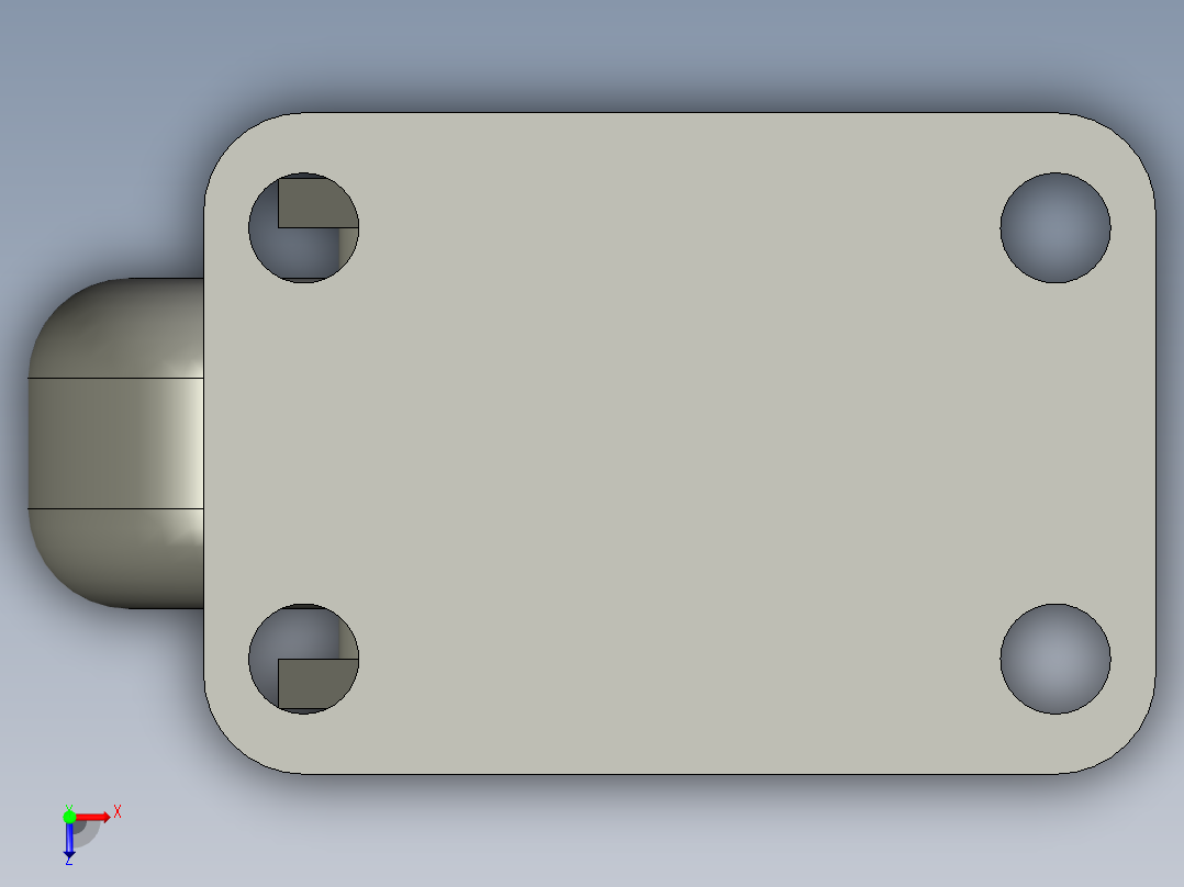 科胜脚轮PT-063-F03PU俯视图